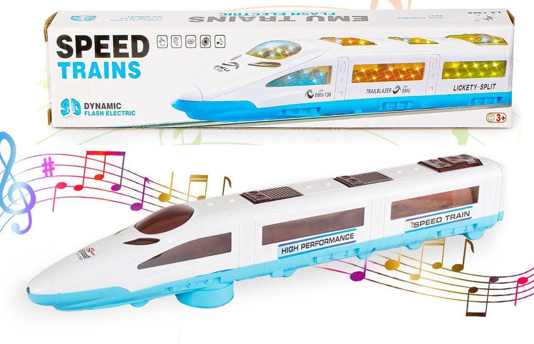 3D-Dynamic Battery Operated Flash High Speed Bump and GO Action Bullet Train Toy