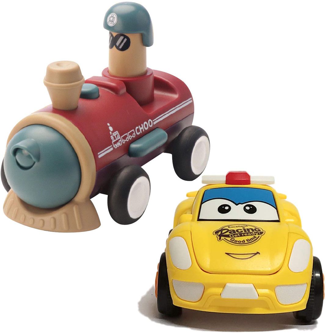 Unbreakable Friction Powered Diecast Robot Car & Push and Go Train Toy Set-image-47