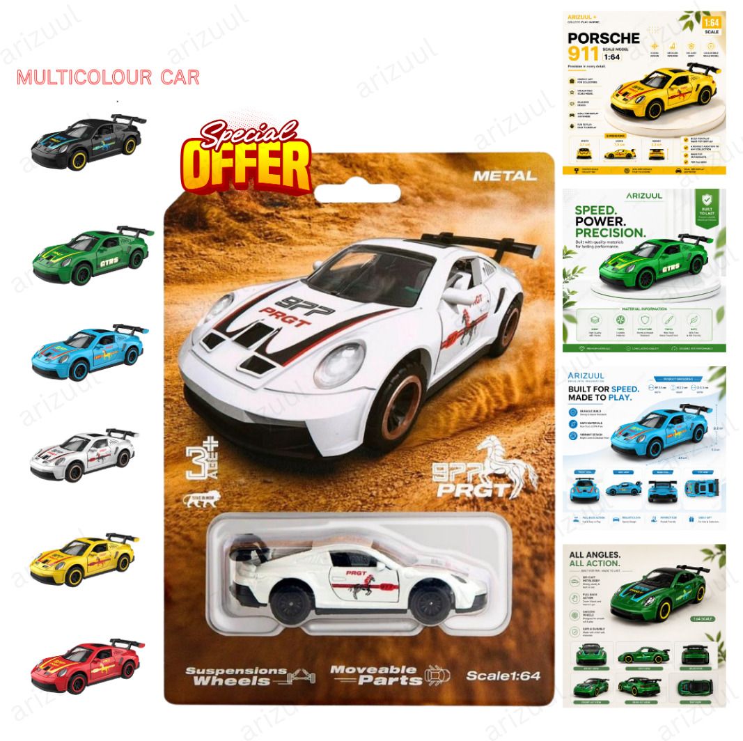 arizuul 1:64 Porsche RS Motorsport Diecast Mini Car-picture-27