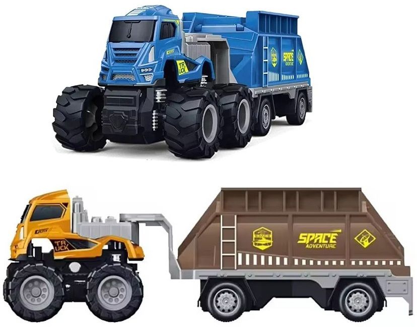 Friction Powered Space Transport Truck Die Cast Trailer Toy for Kids-image-13