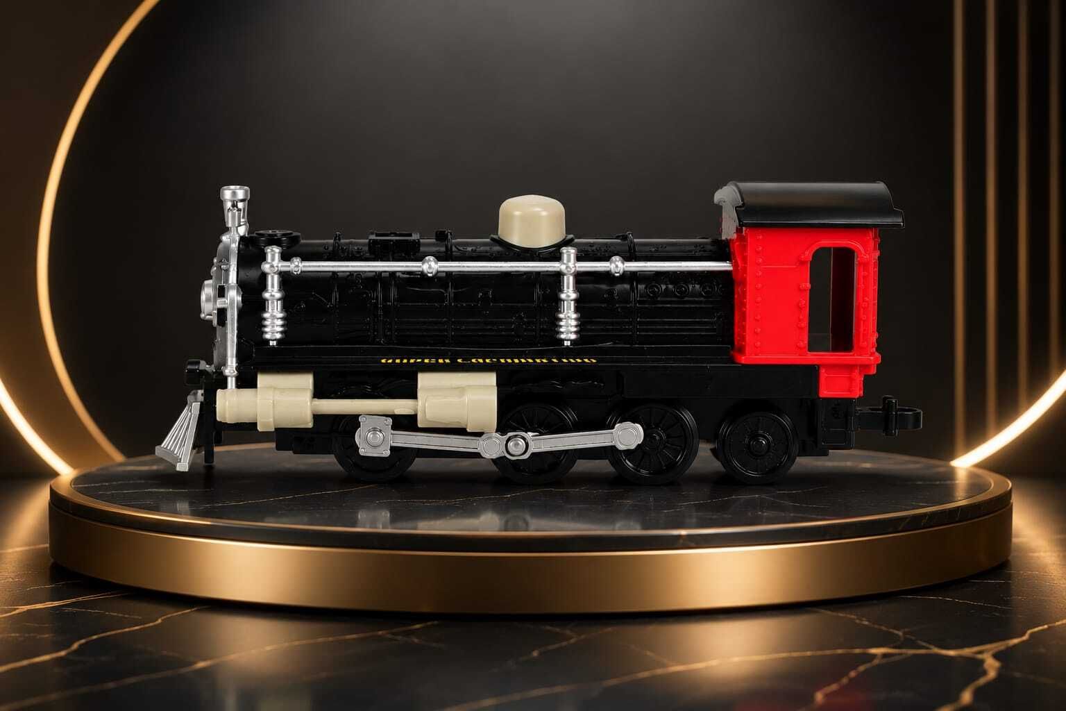 Black Steam Engine Pull Back Toy Train for Children-image-9