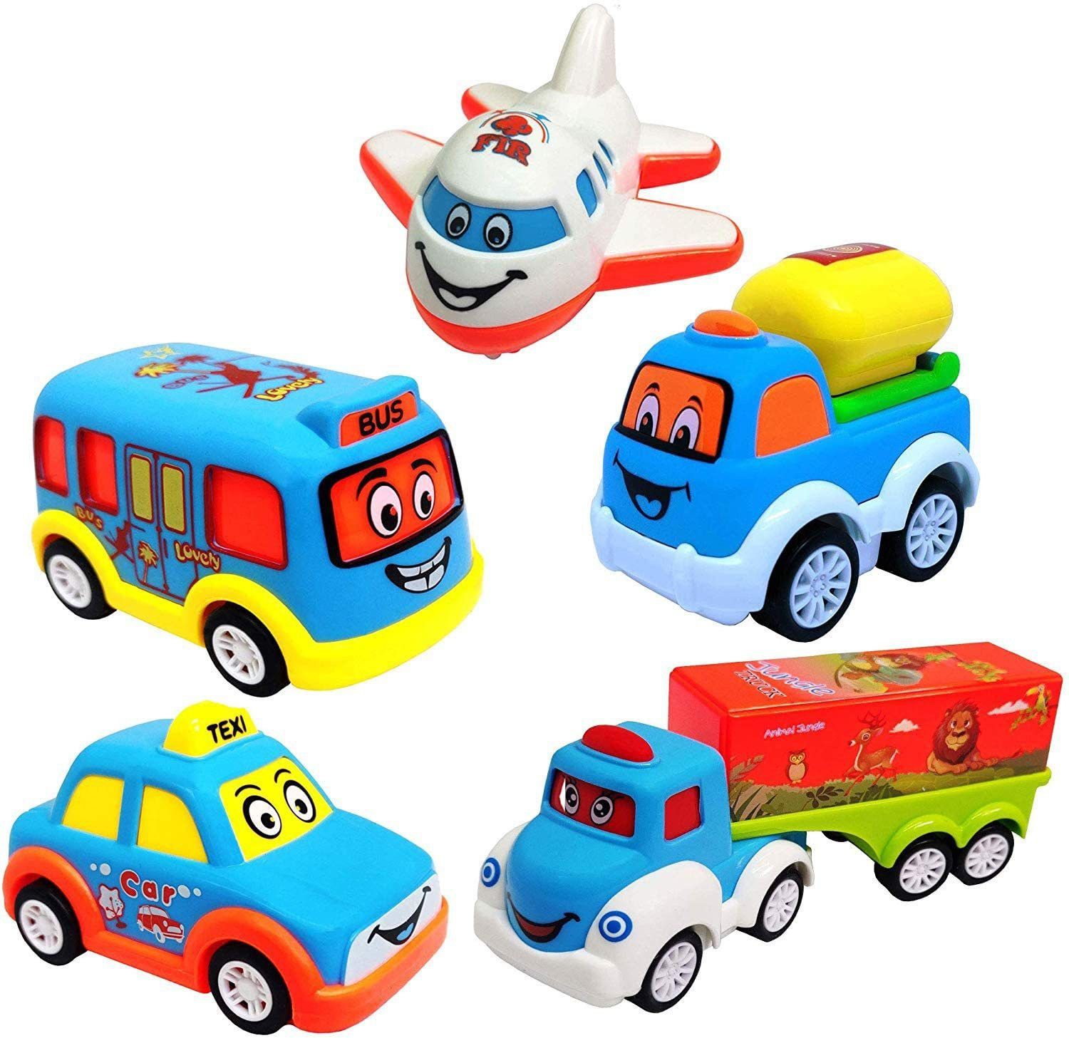 Unbreakable Toy Plastic Cars Bus Truck Aeroplan Toy For 1 Year Boy Vehicle Set