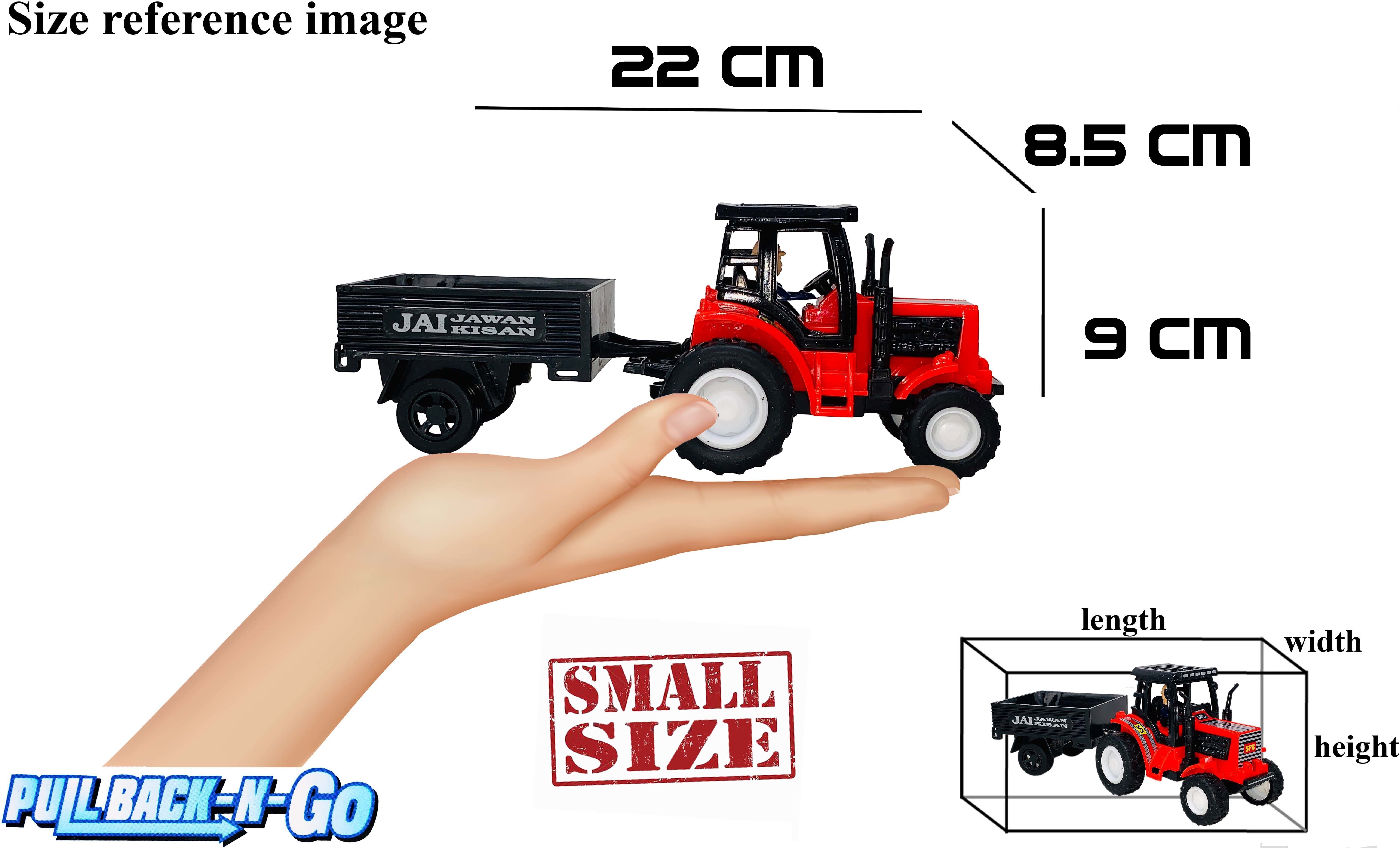 techzage Pull Shinshie - Tractor With Trolley - Red - S-046-Single-picture-4
