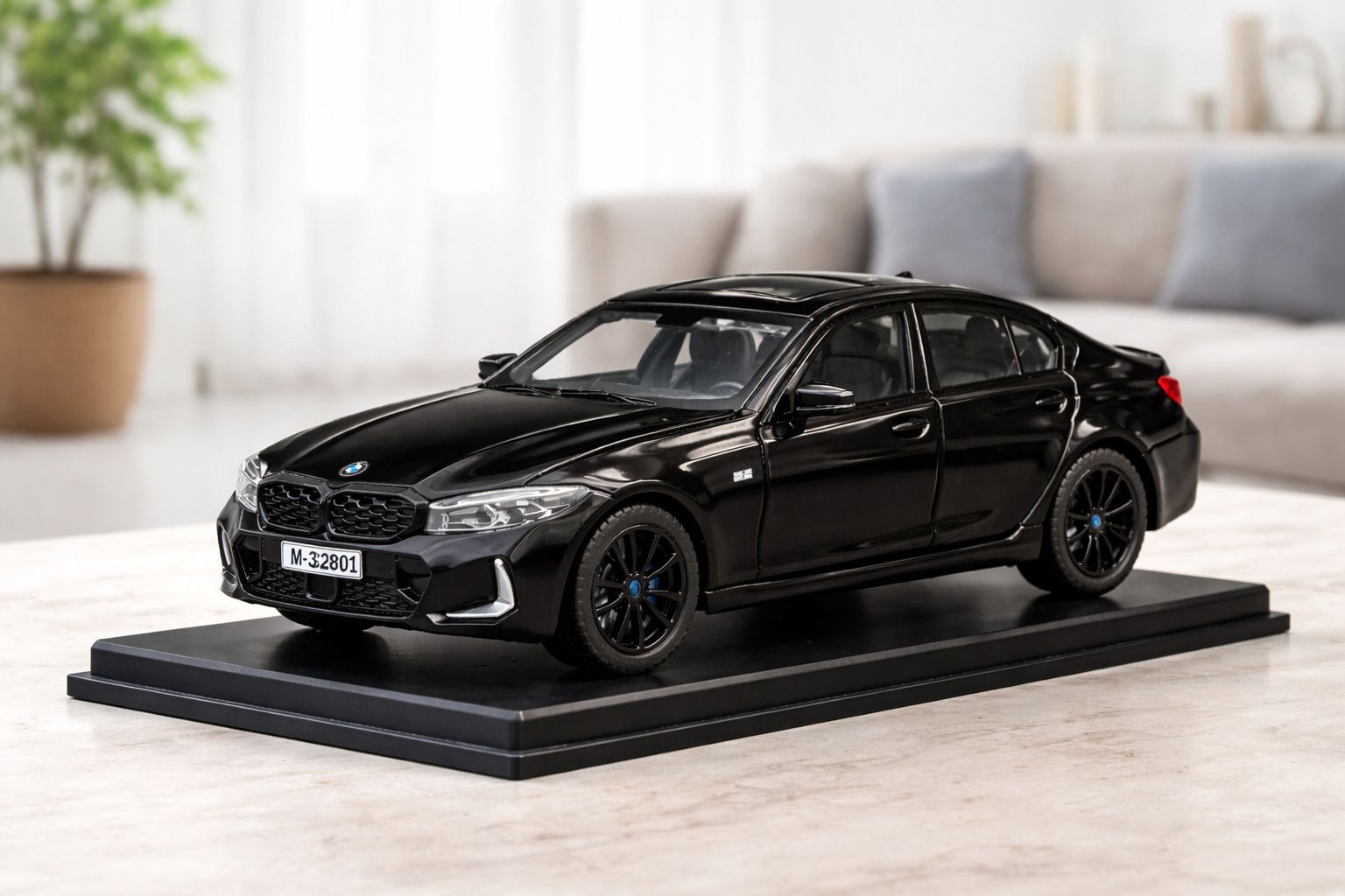 ragiluxe toy BMWcar 320i 1:32 Scale Alloy Diecast Car Toy with Lights, Sound-picture-47