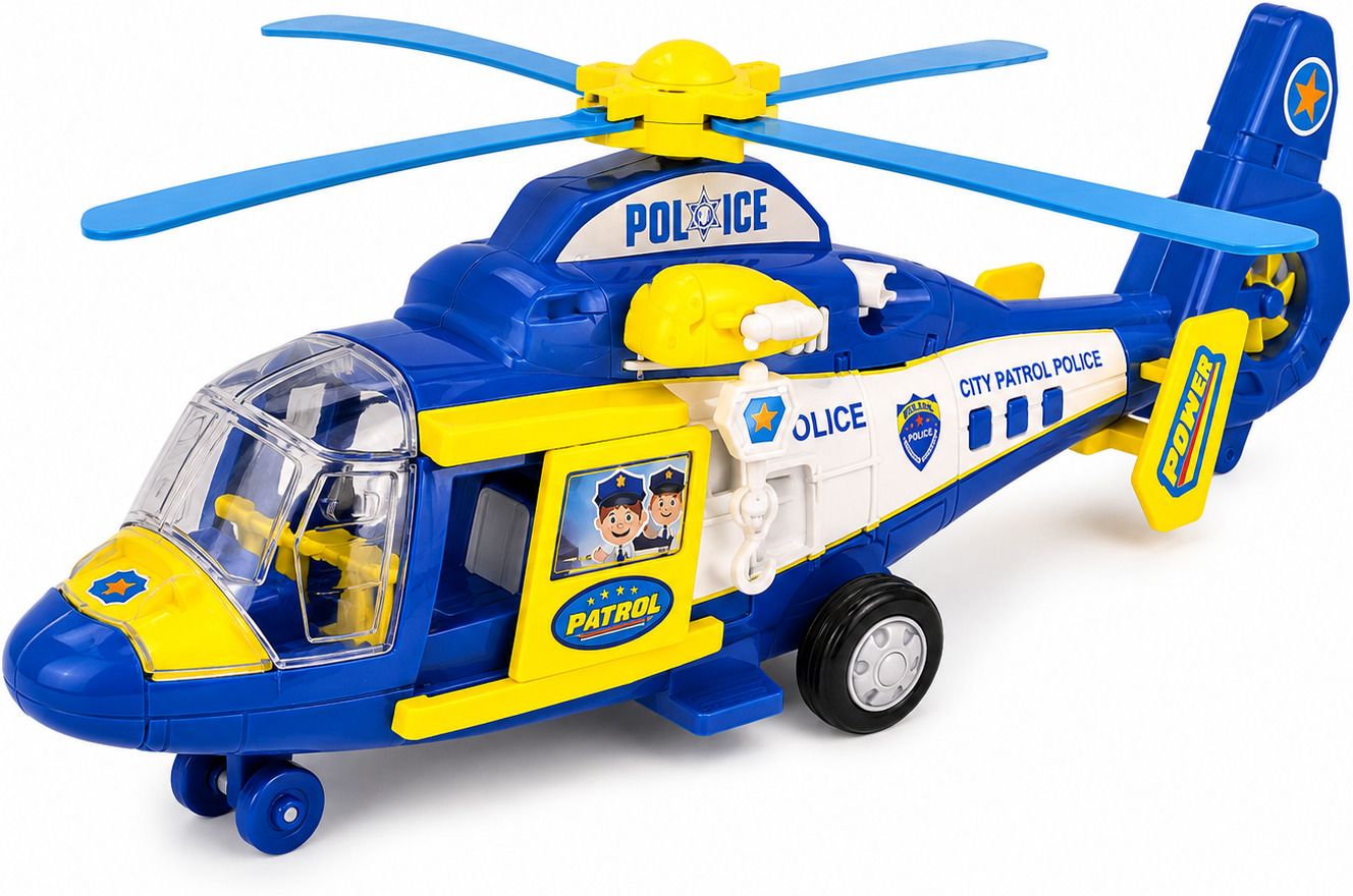 Police Patrol Helicopter Toy with Lights & Sound-image-42
