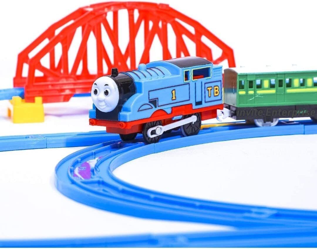 Battery Operated Train Toy Track Set for Kids with Sound & Flashing Light