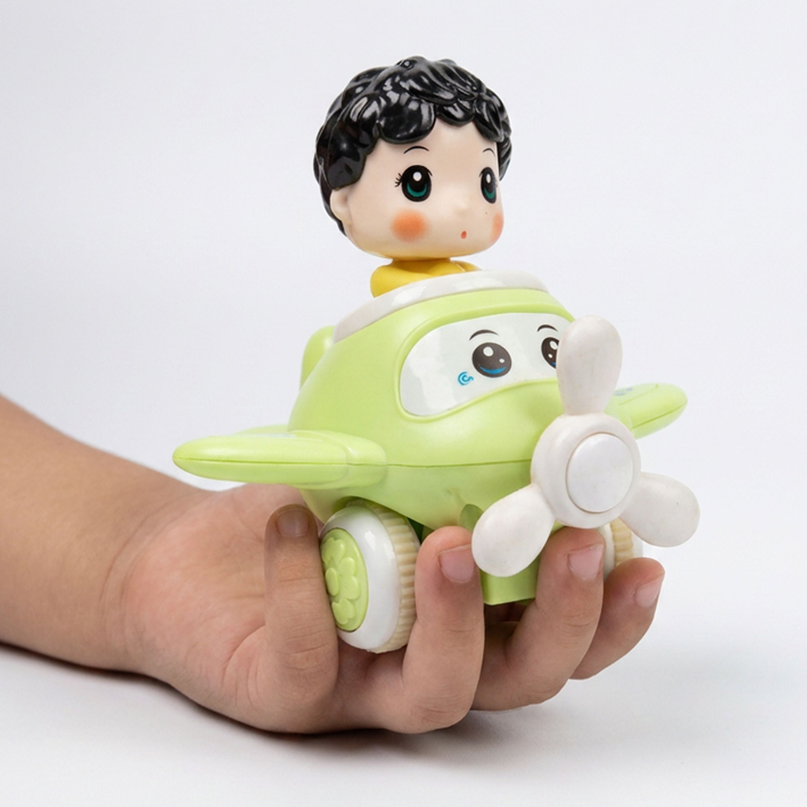 nvf Cute Airplane Toy with Pilot | Push & Go Aeroplane for Cartoon Plane-picture-9