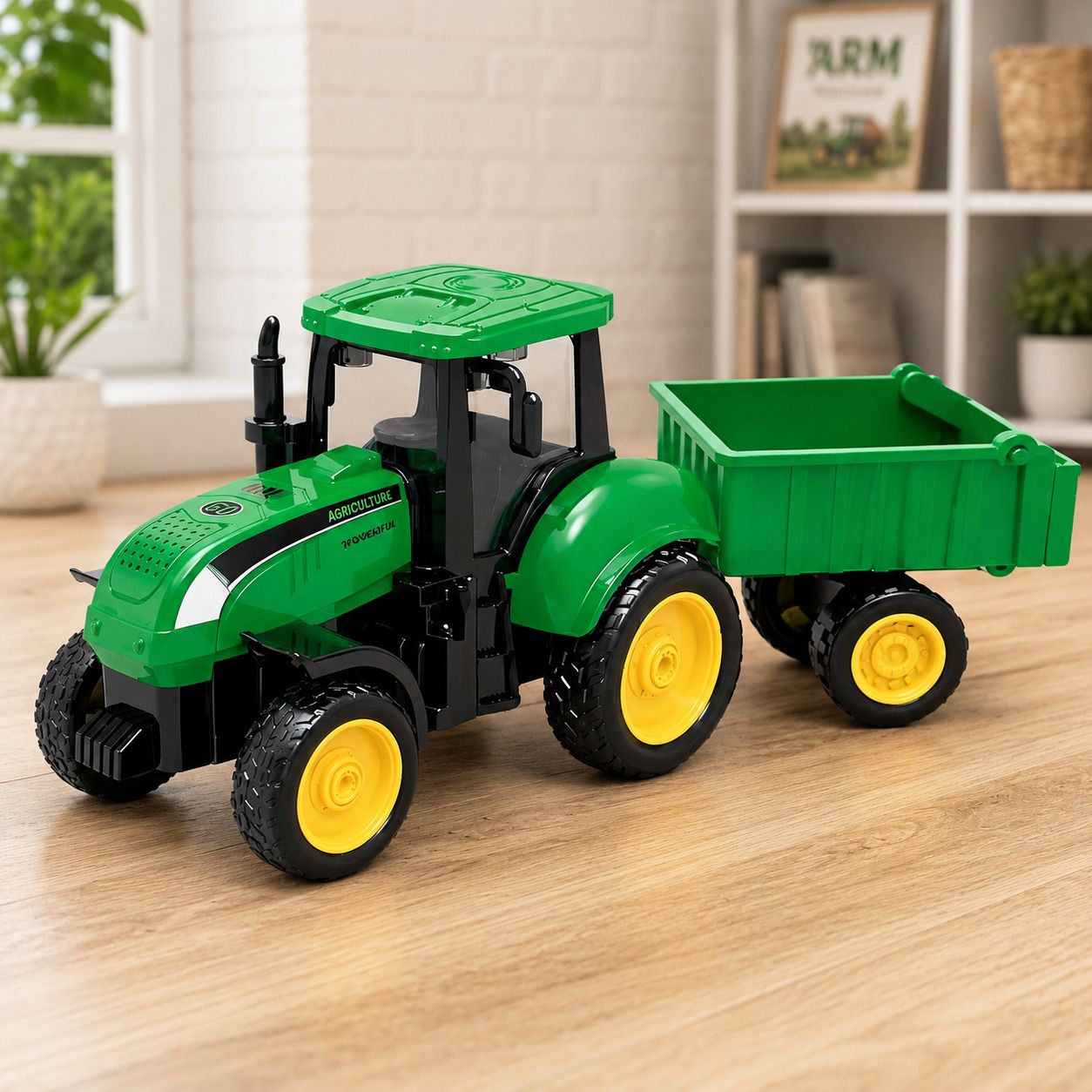 rahi nest Kids Farm Tractor with Trailer Toy | Durable Plastic Farming Vehicle-picture-24