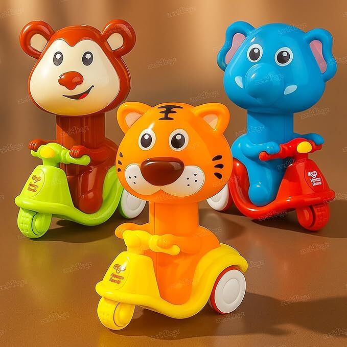 devarth Friction Powered Toys for Kids Cute Animal Pressure Powered Scooty Car-picture-37