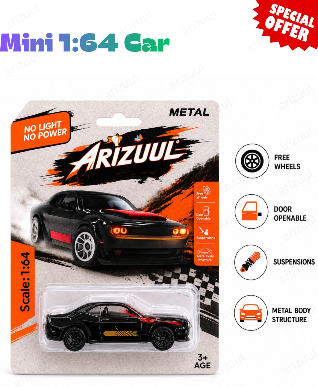 arizuul Dodge Challenger Mini Diecast Metal Model Car Collectible Toy for Car Lovers-picture-12