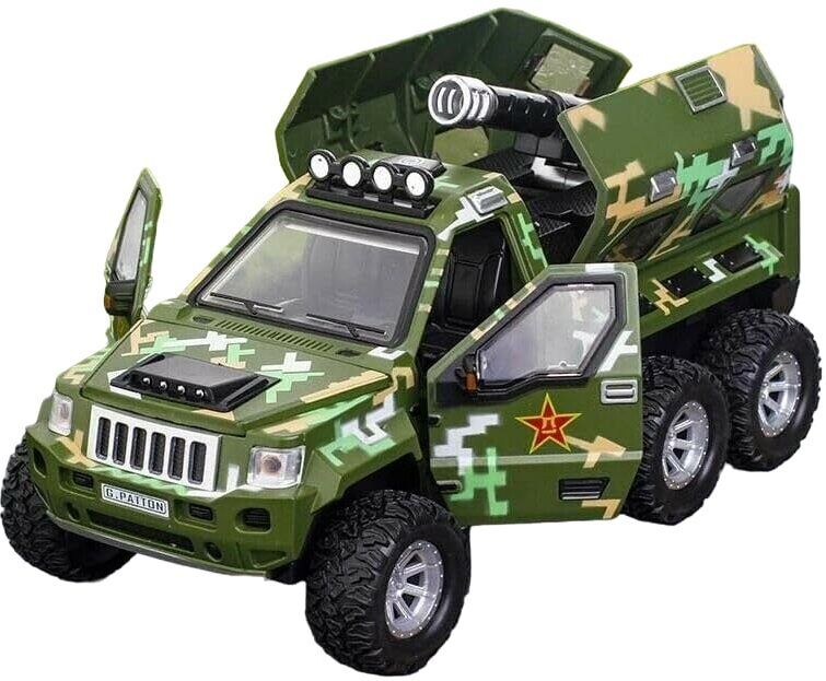 magicwand 1:24 Scale Die Cast Metal G-Patton Military Pull Back SUV with Blinking Lights-picture-15