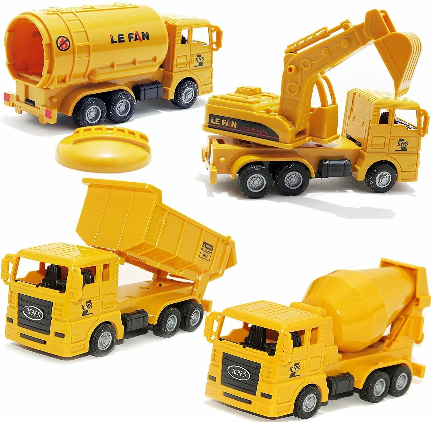 Simulation Construction Vehicle Dump Trucks Cement Mixer Tank Toys Set For Kids