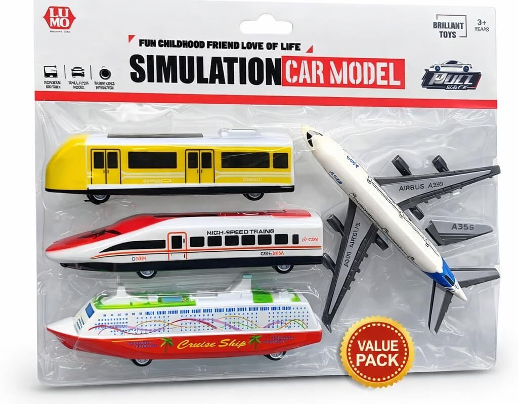 Kids Simulation Transport Toy Set | Plane Train Ship Toy