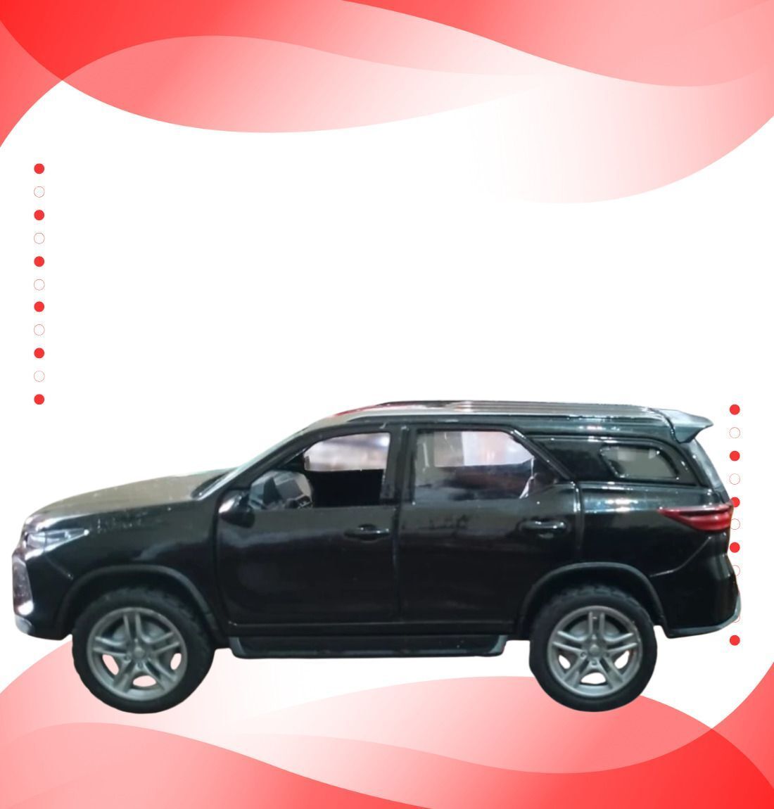 houseofcommon Kids Fortuner Toy Car Metal Body with Lights Sound Pull Back-picture-45