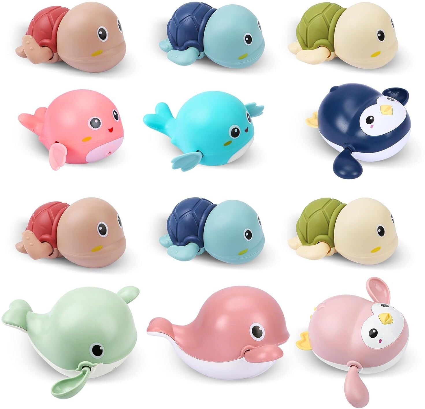 3 Pcs Cute Swimming Water Bath Toys for Toddlers Boy Girls Toys Rattle Rattle