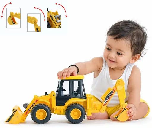 forsikha Unbreakable Push & Go Non-battery Operated JCB Bulldozer Loader Action Toy-picture-24