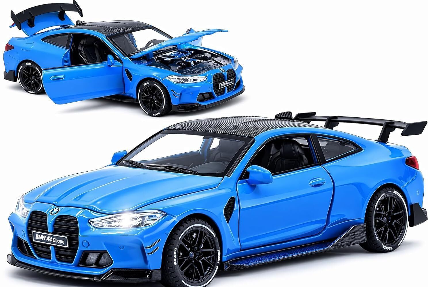 New Kids Toy BMW M4 Diecast Metal Car with Pull Back Light and Sound-image-40