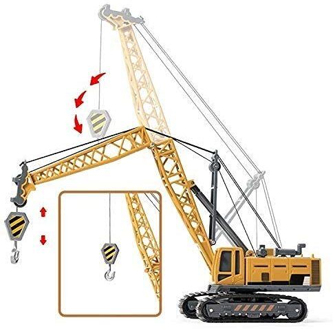 ragiluxe Diecast Alloy Crane Toy for Kids with Movable Hook and 360 Degree Rotating Tower-picture-30