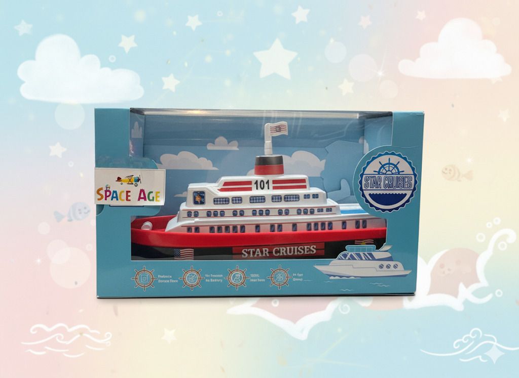 Star Cruise Ship Boat Free Pullback Spring Action Race Toy Gift for Boys 3+