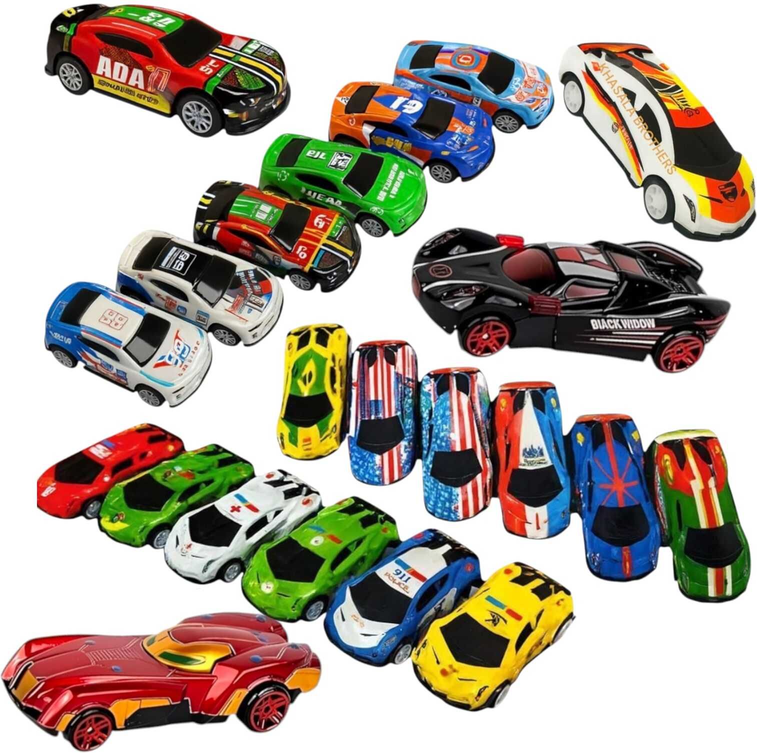 12 Pack Mini Metal Racers Series High Speed Friction Powered Vehicles Push GO-image-44