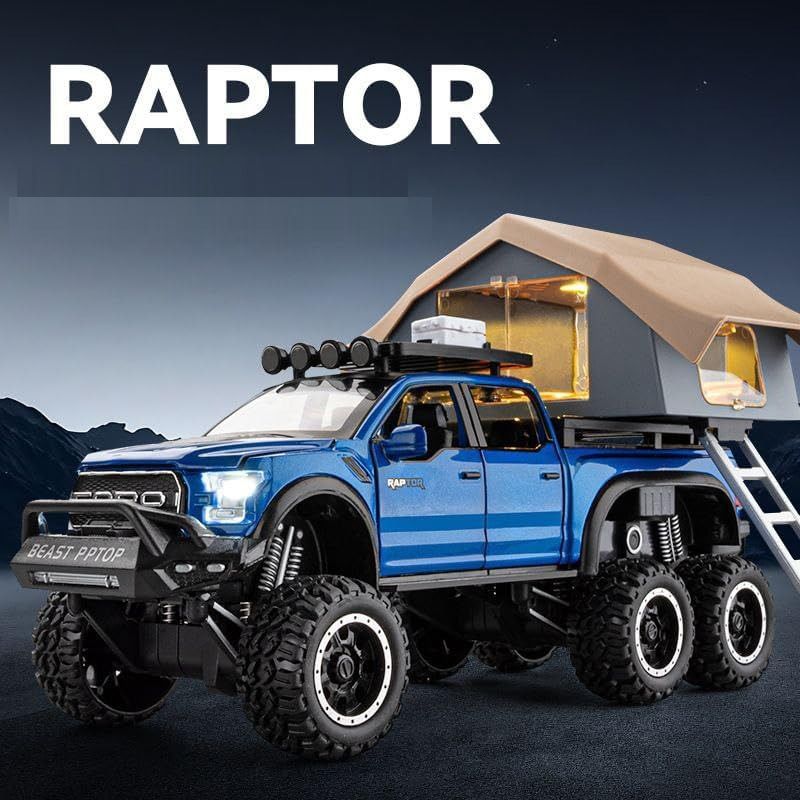 zuuluzrs 1:24 Ford Raptor F-150 Raptor Camping RV Toy Car With Doors Can Be Open-picture-24