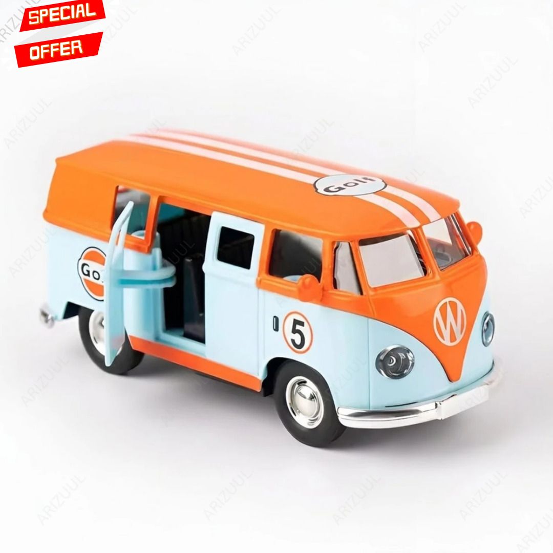 arizuul 1:36 VW T1 Vintage Van Diecast Toy Car Metal Pull Back Volkswagen Bus for Kids-picture-16