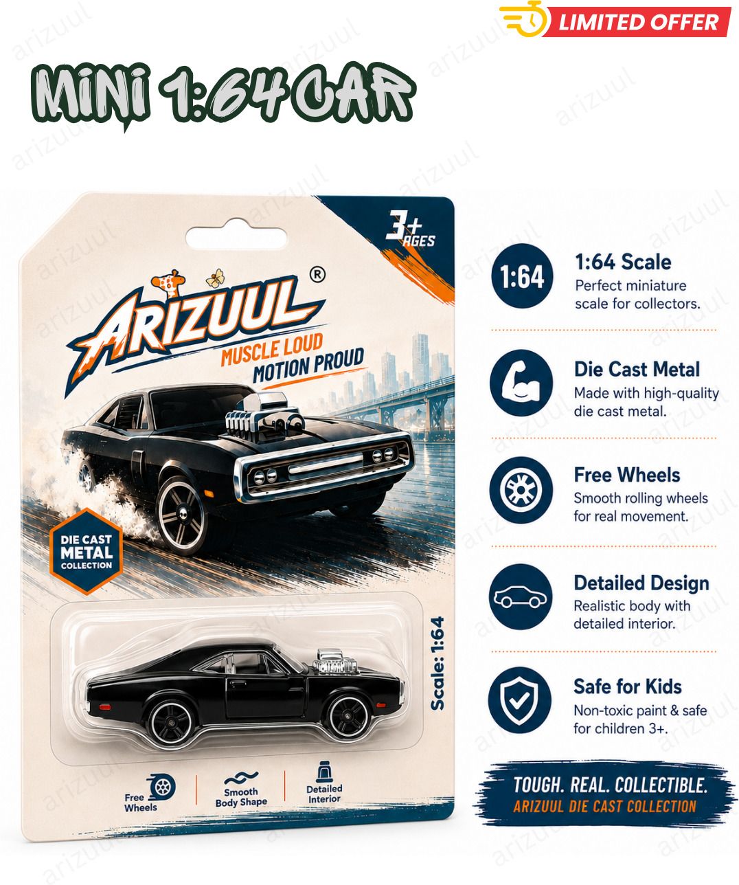 arizuul ff7 alloy muscle toy vehicle 1:64 scale die cast premium display model-picture-26