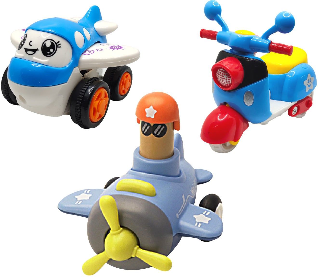 Unbreakable Four-Wheel Drive Friction Powered Diecast Toy Set-D32-image-26