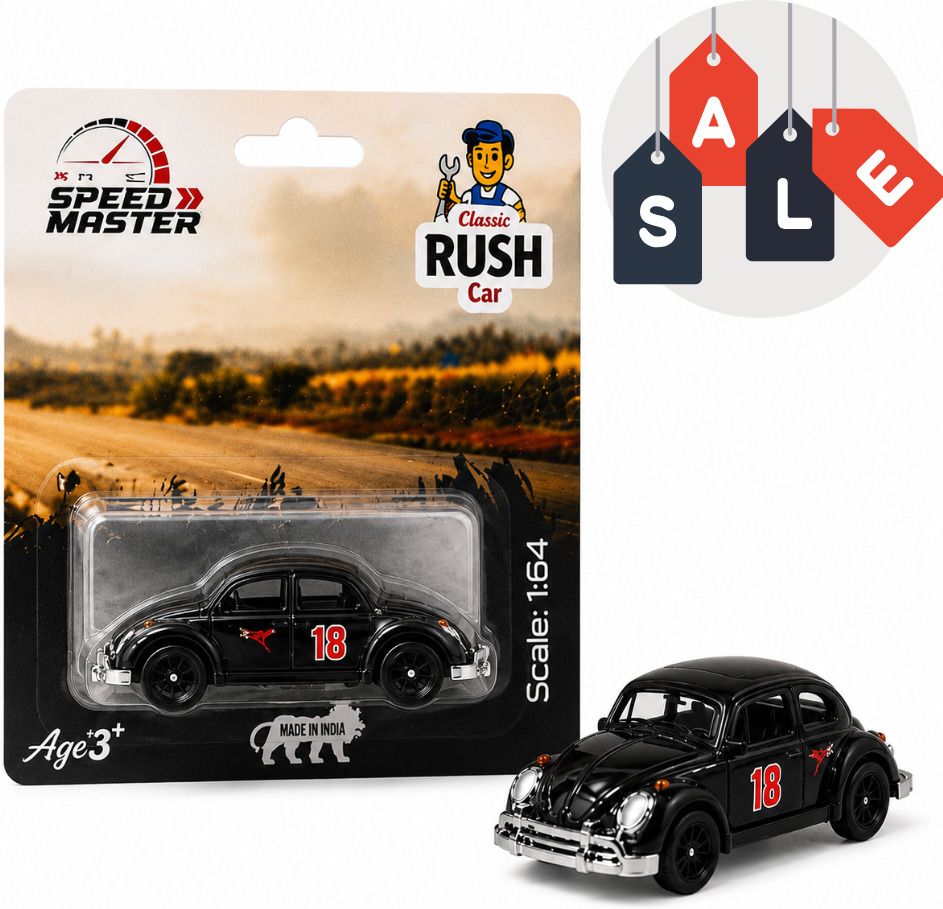 Classic Beetle Black Edition 1:64 Metal Racing Car Toy for Kids and Adults-image-37