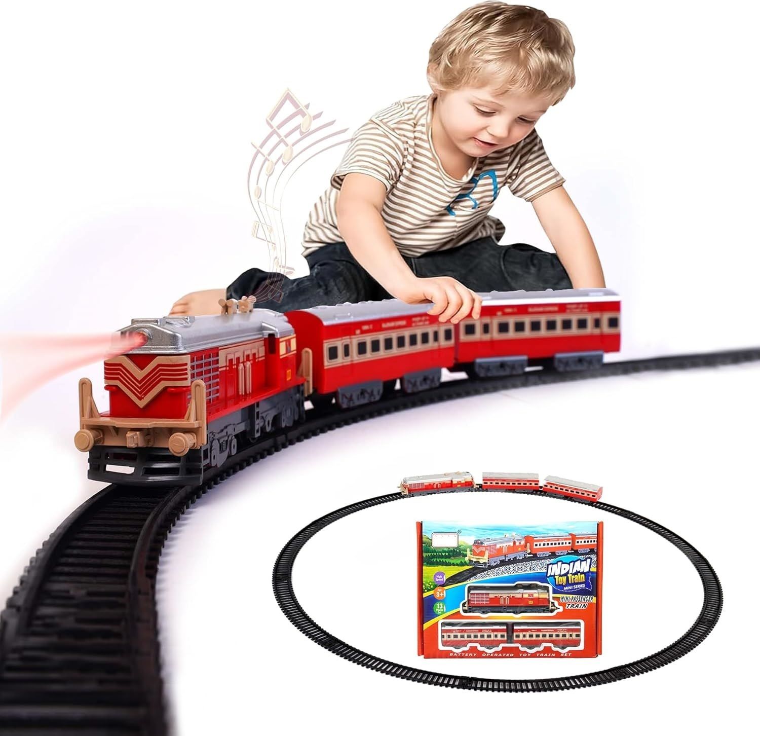 Indian Passenger Toy Train Set | Battery Operated Train Railway Tracks for Kids-image-34