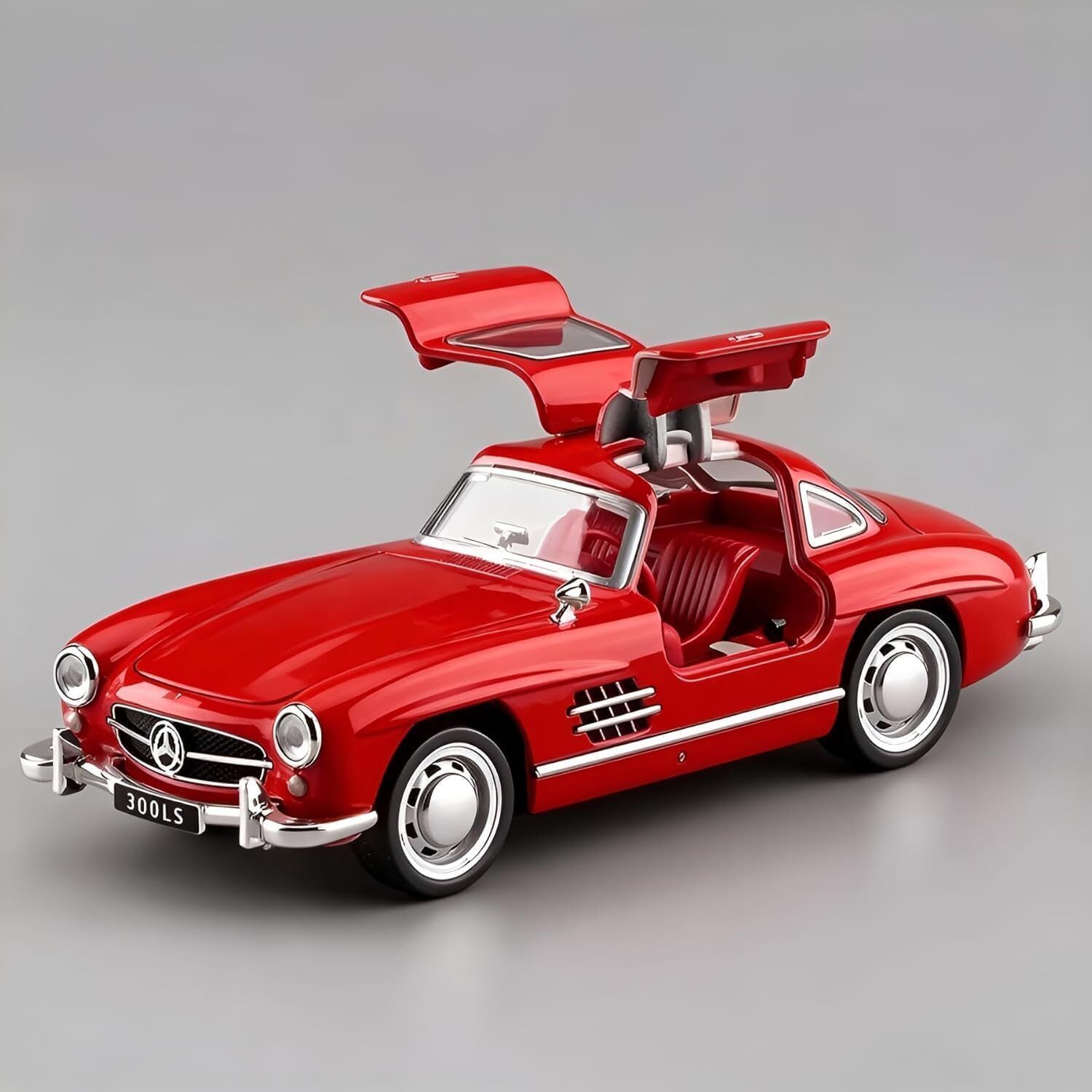 Red Classic Vintage Die-Cast Model Car with Gullwing Doors-image-42