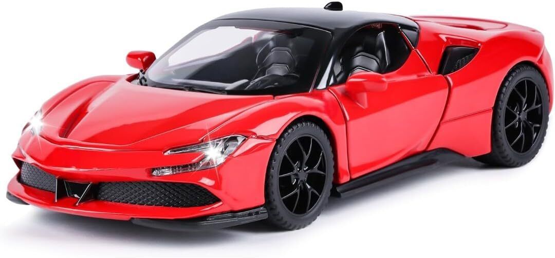 Diecast Red SF90 STRADALE Hardtop Toy Car Scale Model Pull Back Vehicles-image-43