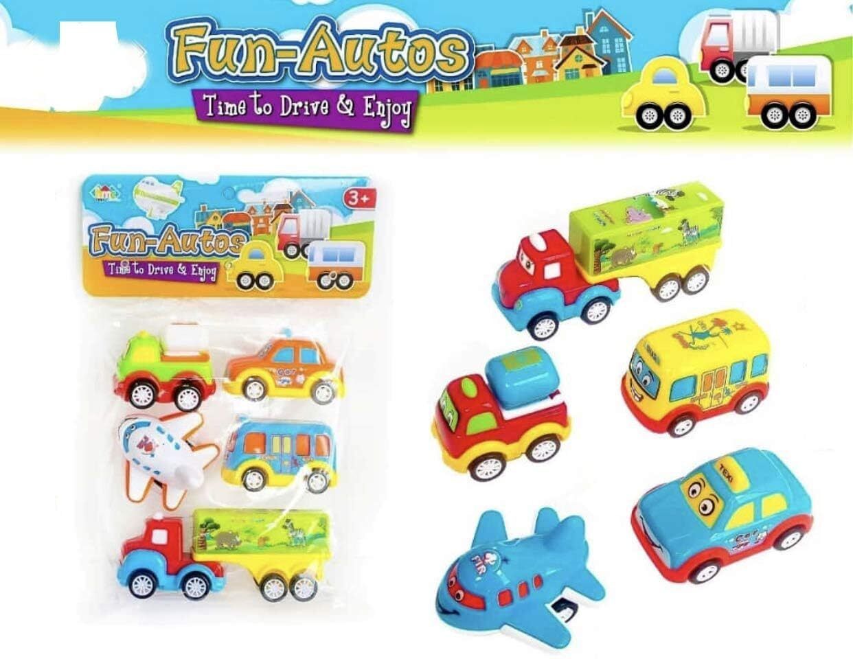 Durable Push & Go Cartoon Vehicle Toy Set for Kids Pack of 5-image-23
