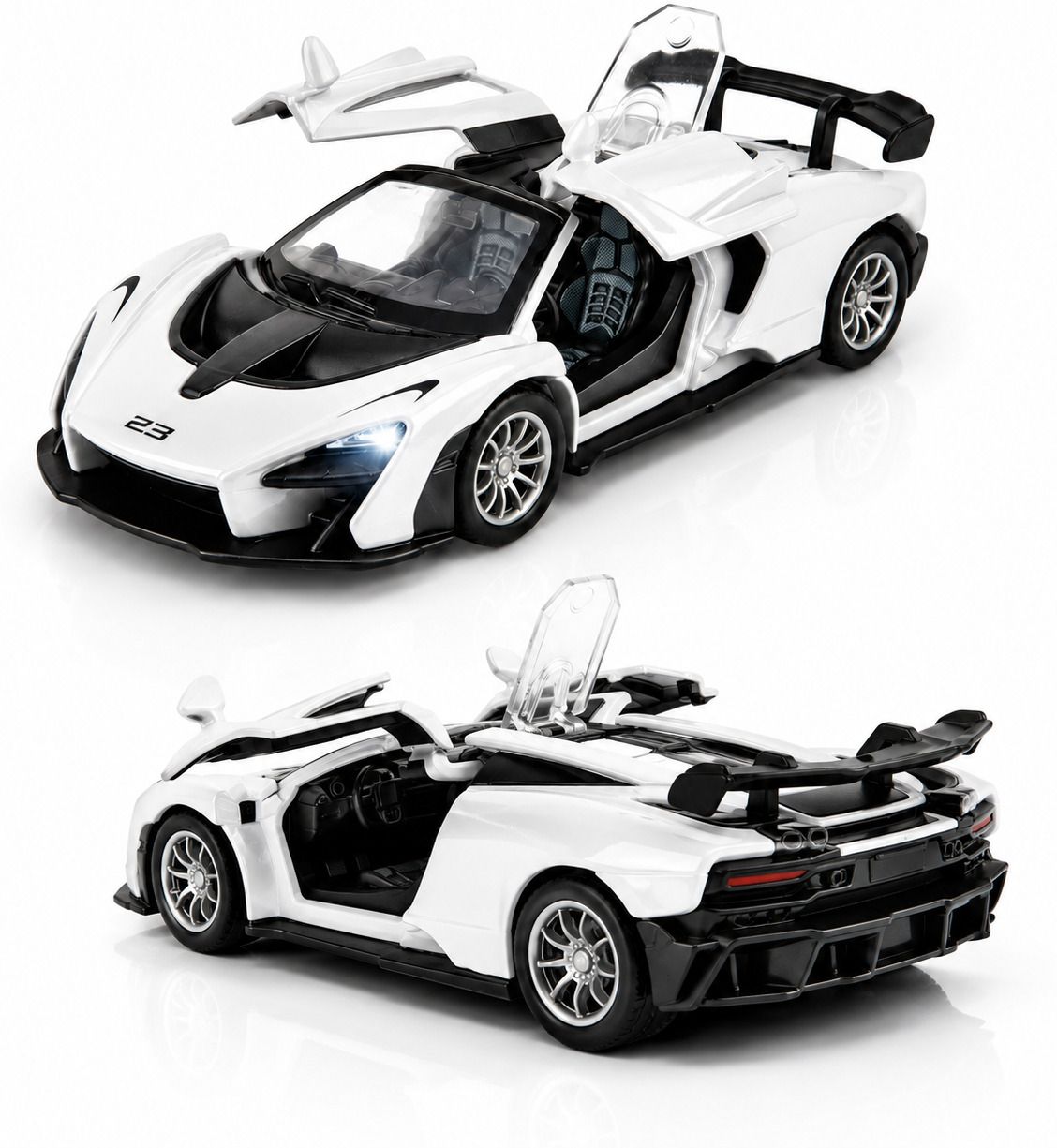 tokyo cast McLaren Senna 1:32 Metal Pull Back Diecast Car Openable Doors Kids Toy Gift-picture-10