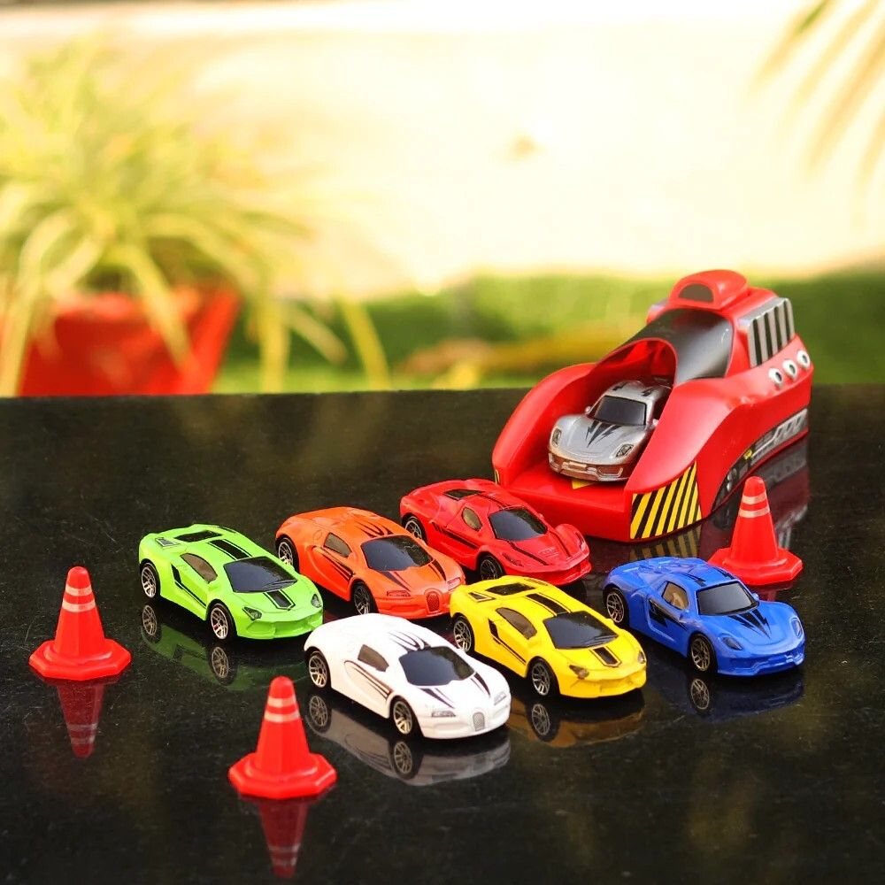 vd toy's Kids Rapid launcher car with 7 metal car racer-picture-13
