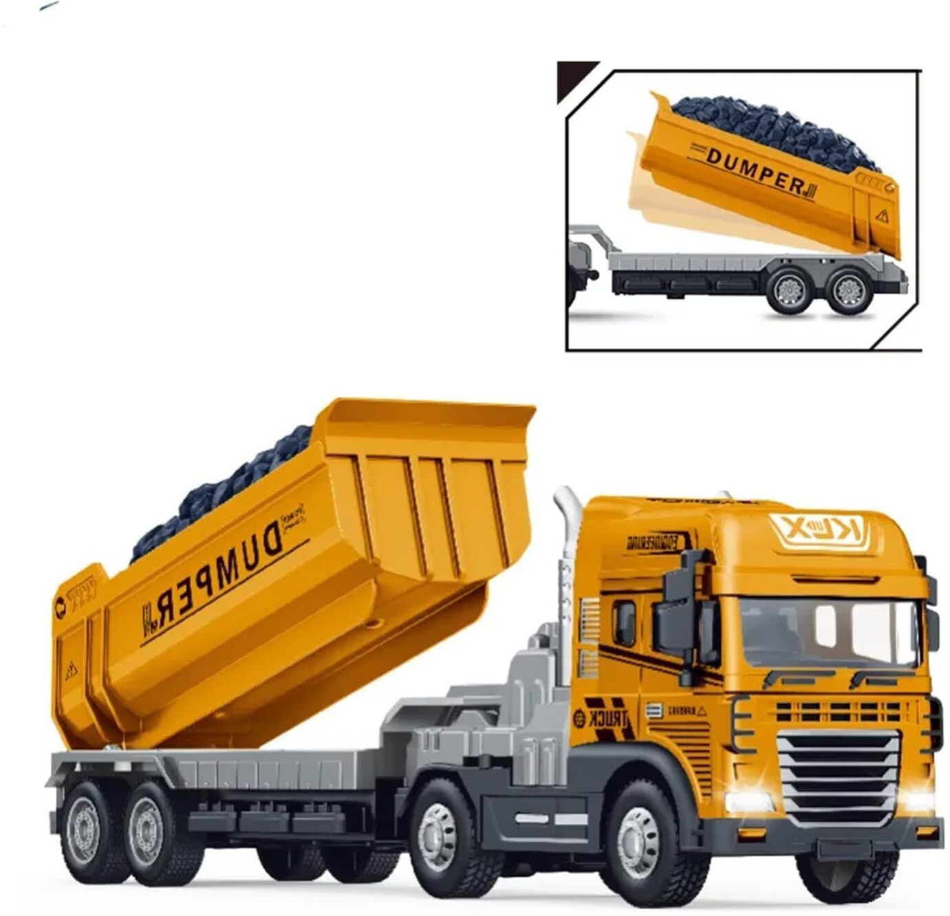 ragiluxe Truck Toys Dumper Toy Diecast Truck for Kids with Friction, Lights and Sounds-picture-16