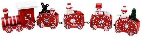 Christmas Wooden Train with 4 compartments alongwith engine for Kids-image-48
