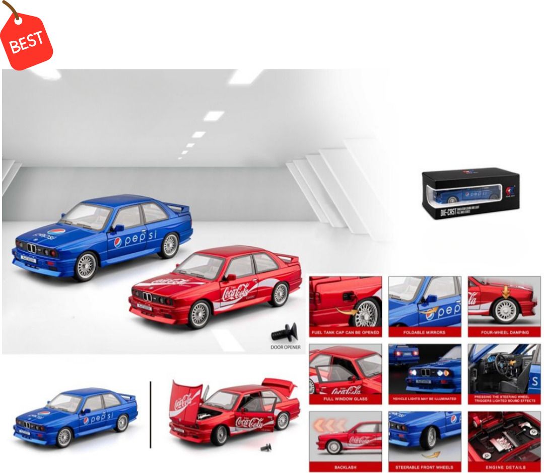 diecast model car pepsi coca cola vintage racing collectible toy set-image-14