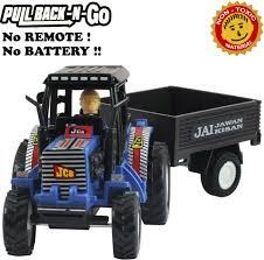 veryke Medium size friction powered plastic tractor toy with trailer wagon behind-picture-13