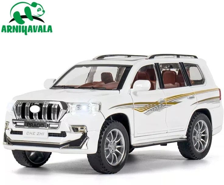 1:24 land cruiser prado Diecast Metal Car Model Toy Cars For Kids Pull Back-image-24