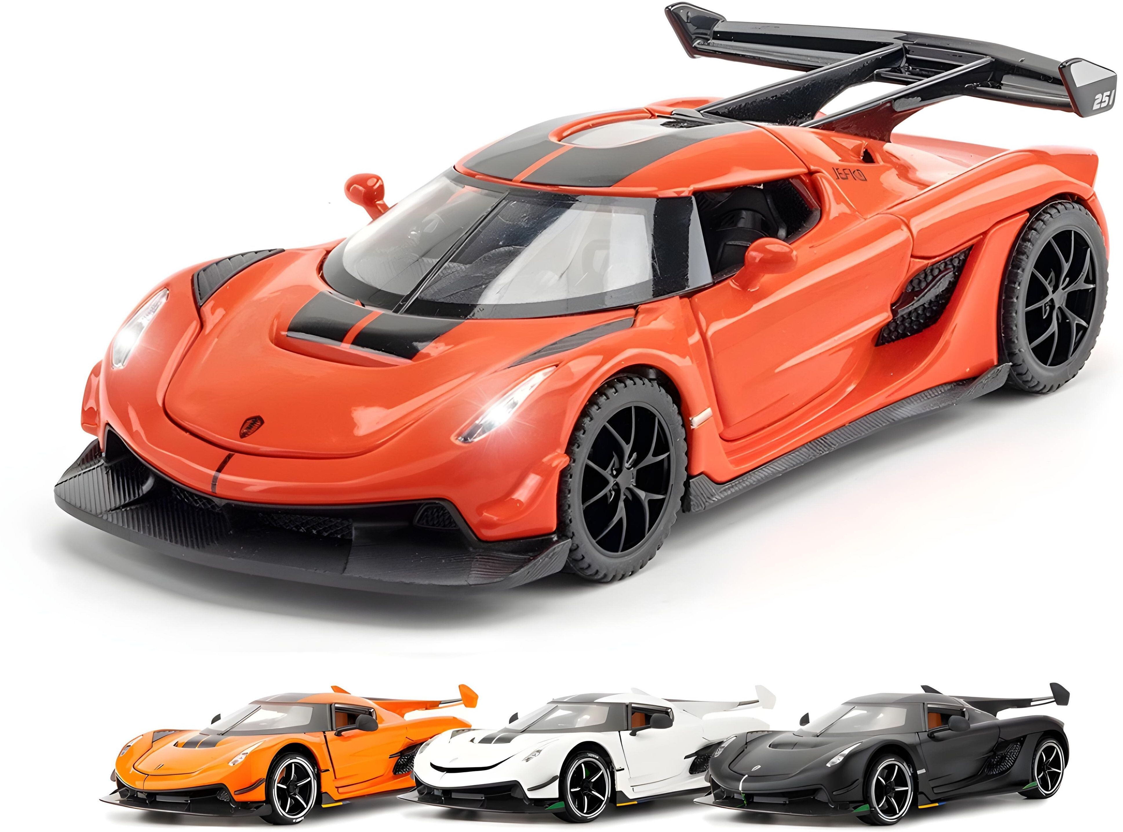 toybot Die Cast 1:32 Koenigsegg Jesko Car - Light & Sound, 4 Openable Door, Pullback-picture-12