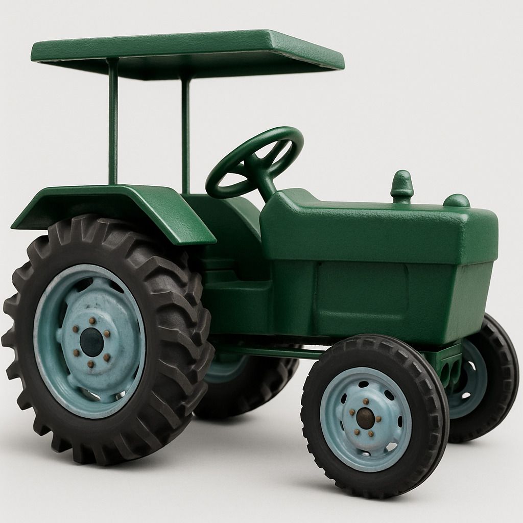 Dark Green Power Farm Tractor Toy with Trolley
