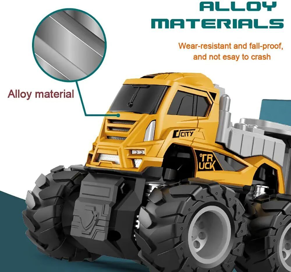 fraimingo Kids Engineering Dumper Truck Toy with Tipping Trailer & Friction Drive-picture-37