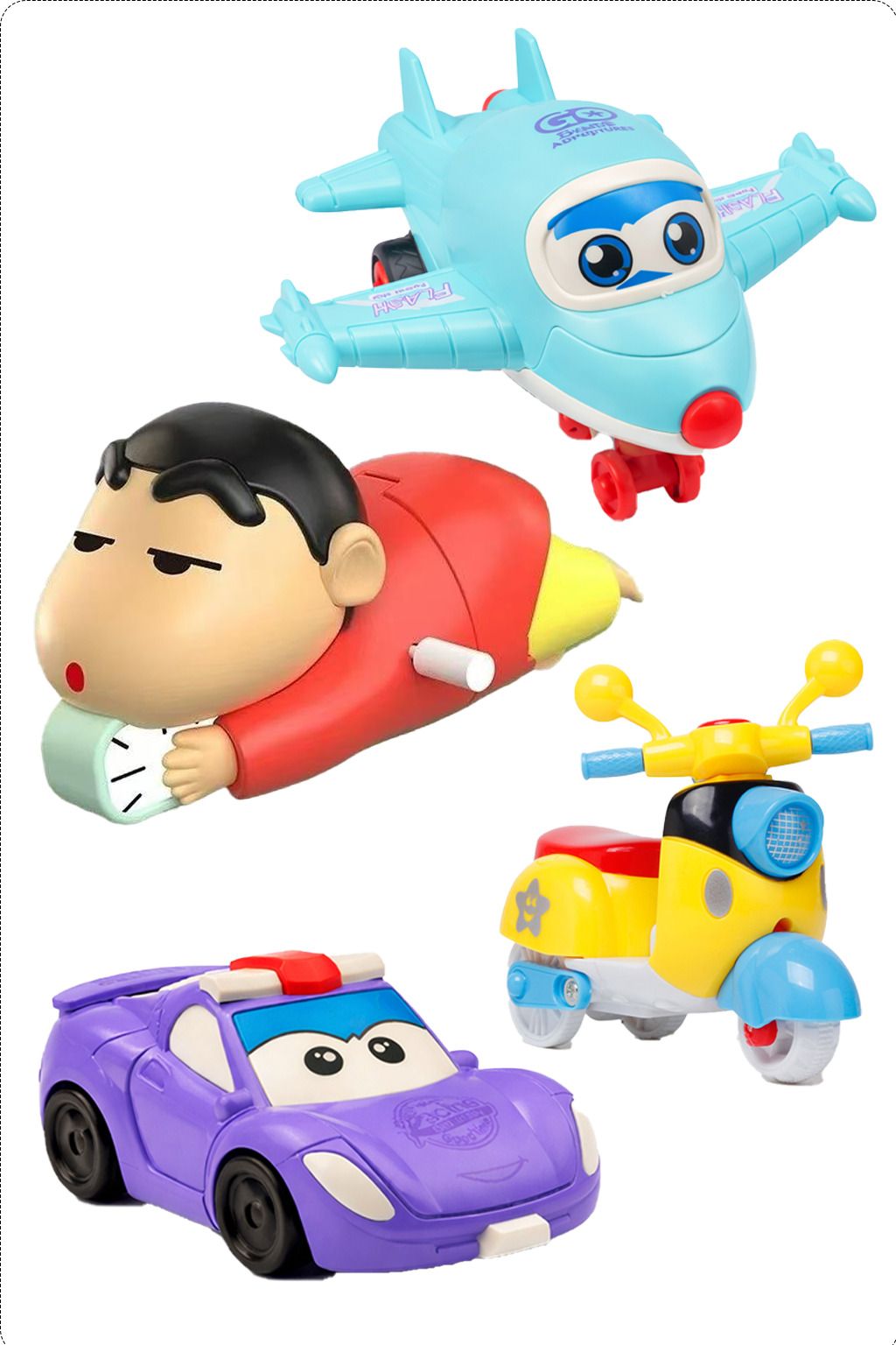 4 in 1 Kids Toy Combo Plane, Car, Scooter & Shin-chan-image-27