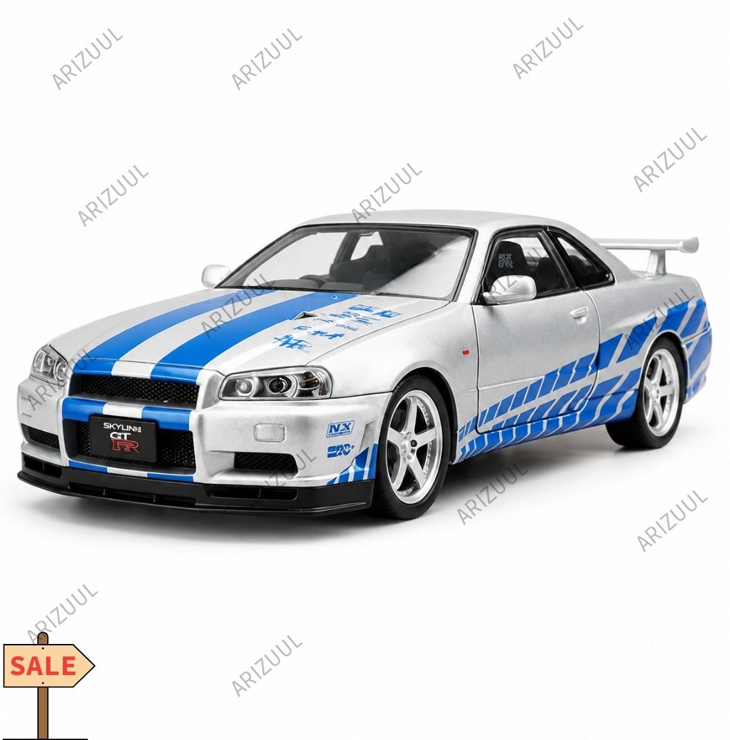 1:32 Nissan Skyline GTR Car With Openable Doors-image-29