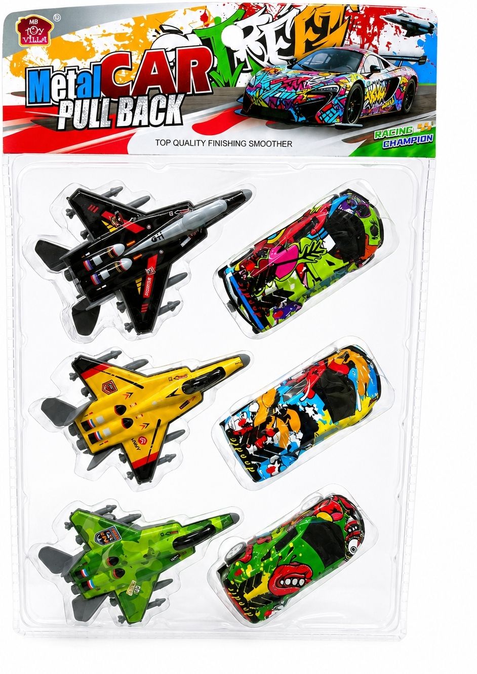 aerokhel 6-in-1 Metal Pull Back Cars & Fighter Jets Toy Pack-picture-43