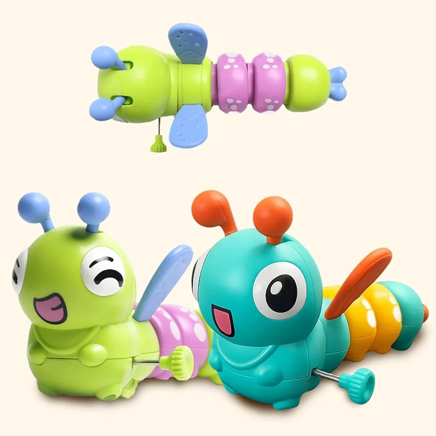 maadi Pack of 2 Caterpillar Wind-Up Toy, Moving Antenna, for Kids-picture-48