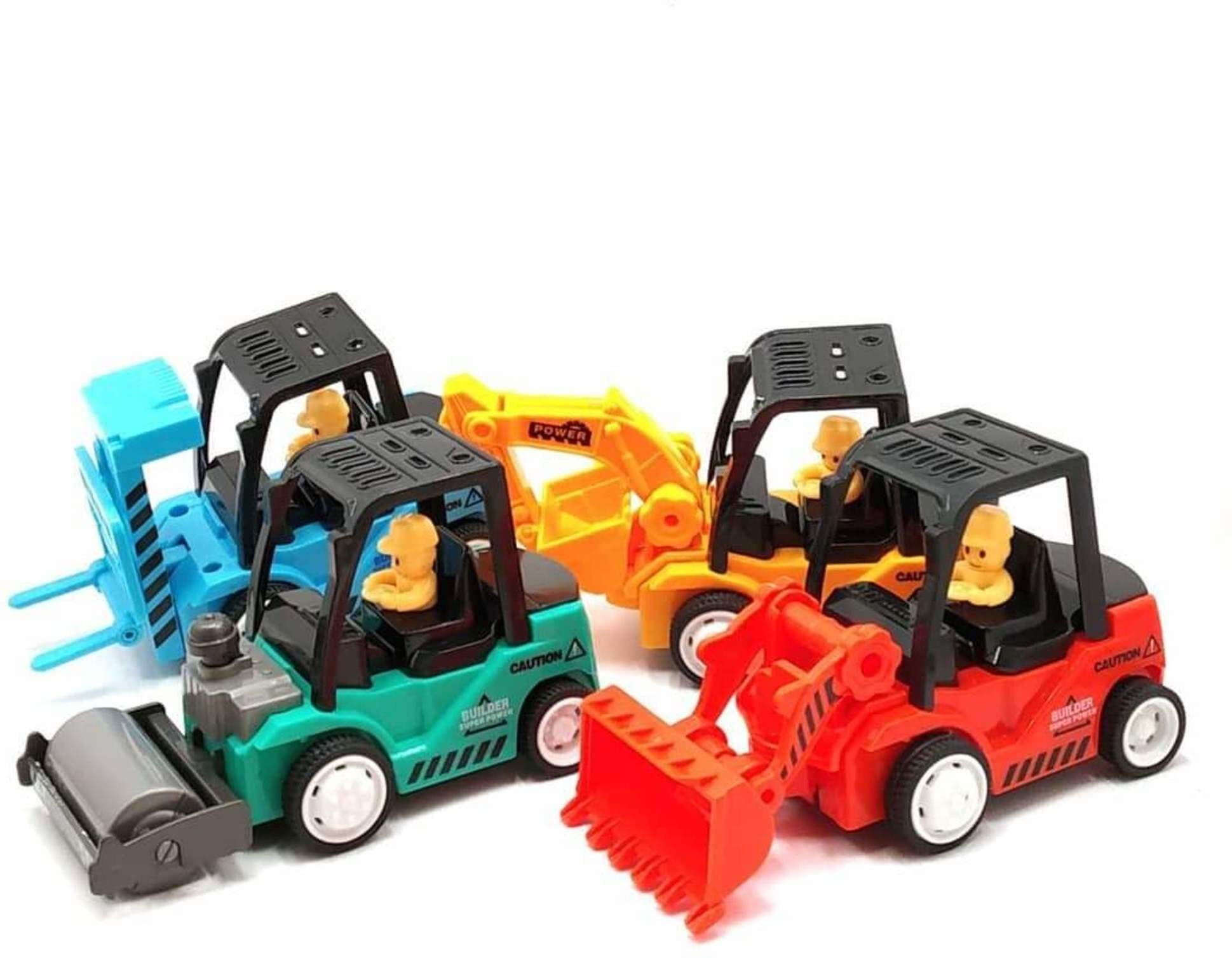 4-Pcs Construction Engineering Trucks Set Pull Back Vehicles Trucks-image-2