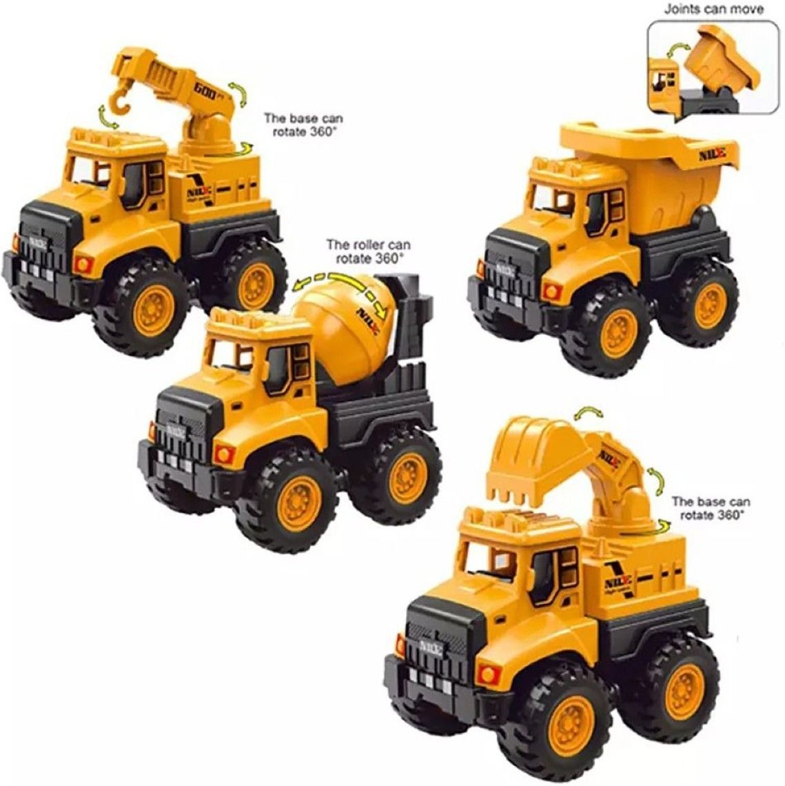 Jcb Toy Excavator, Dump ,Cement Truck and Crane SV-image-28