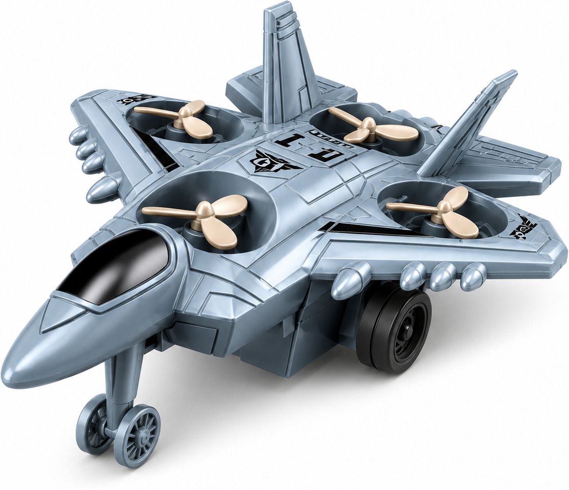 4-in-1 Military Fighter Jet Toy for Kids 3+ Years-image-7